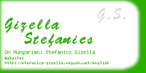 gizella stefanics business card